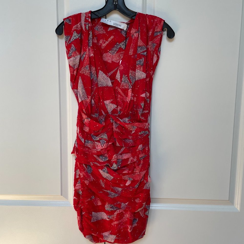 Defferri ruched printed silk-blend chiffon mini dress from IRO - Picture 5 of 12